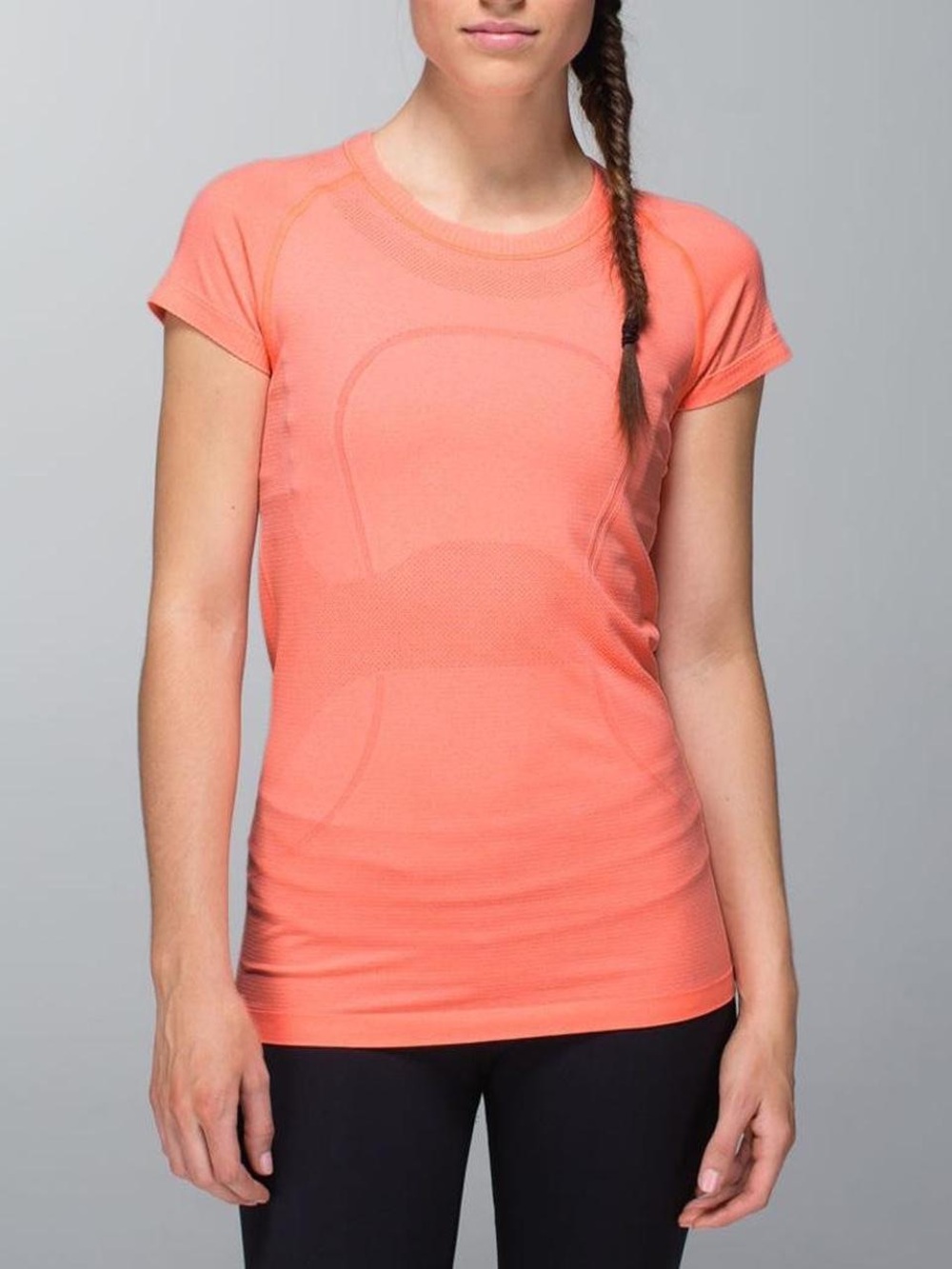 lululemon athletica Bright Coral Swiftly Tech Short Sleeve Athletic Tee